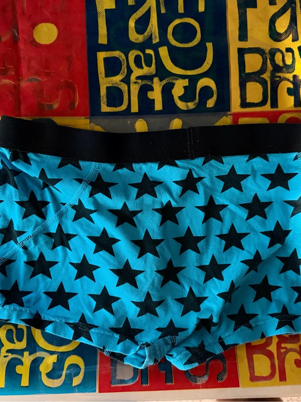 H&M Blue Boxer Briefs with Black Stars
